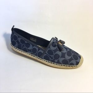 COACH Dark Blue Carson Denim Espadrille